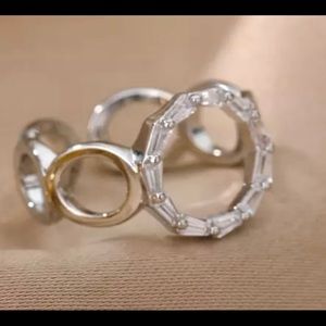 Silver adjustable zircon Ring